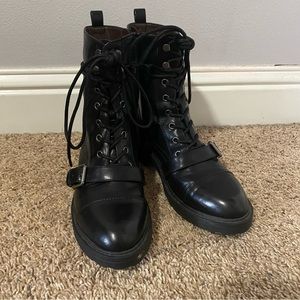 Black Buckle Combat Boots